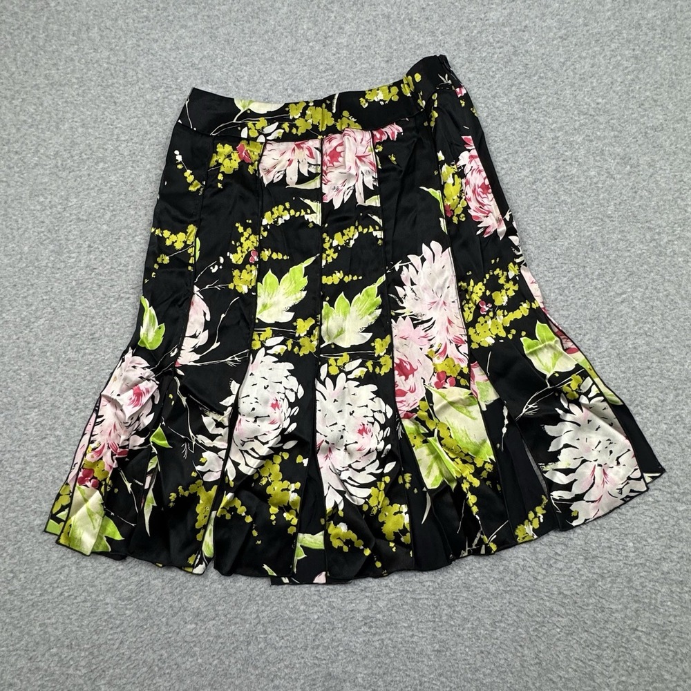 Vintage Drama Silk Floral Skirt Size 4 Car Wash Hem Chiffon Flowy Midi Side‎ Zip